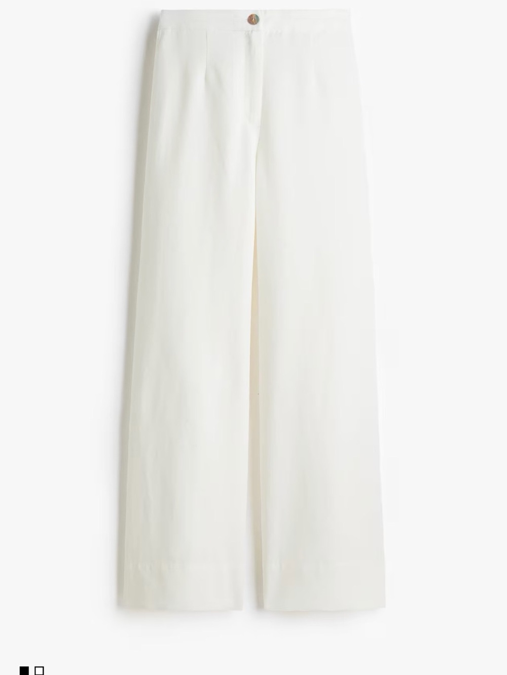 H&M Cream Wide-Leg linen Trousers with Clean Front